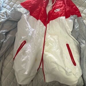 Nike Women’s Red, White & Gray Colorblock Bomber Jacket